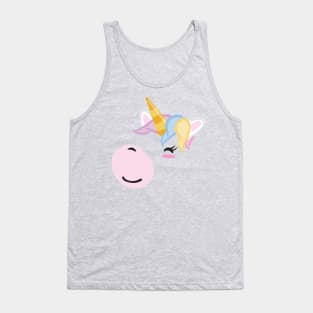 Kawaii Cute Unicorn Smiling Face Lover Tank Top